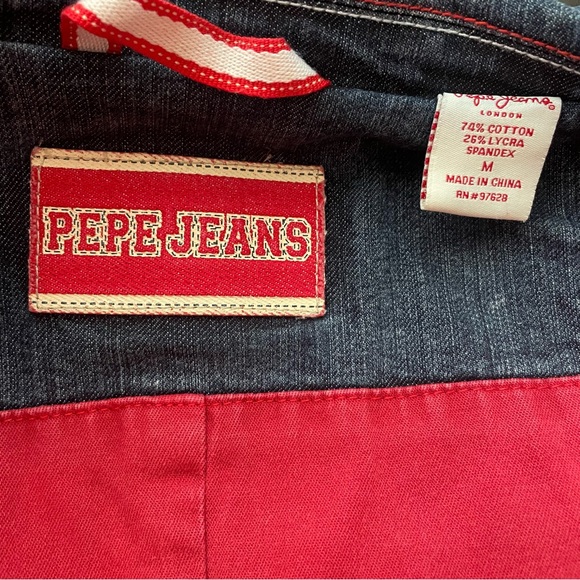 ❌ SOLD ❌ 90s Pepe Jeans London Patchwork Denim Sherry Blazer Jacket Size Medium - Picture 6 of 8